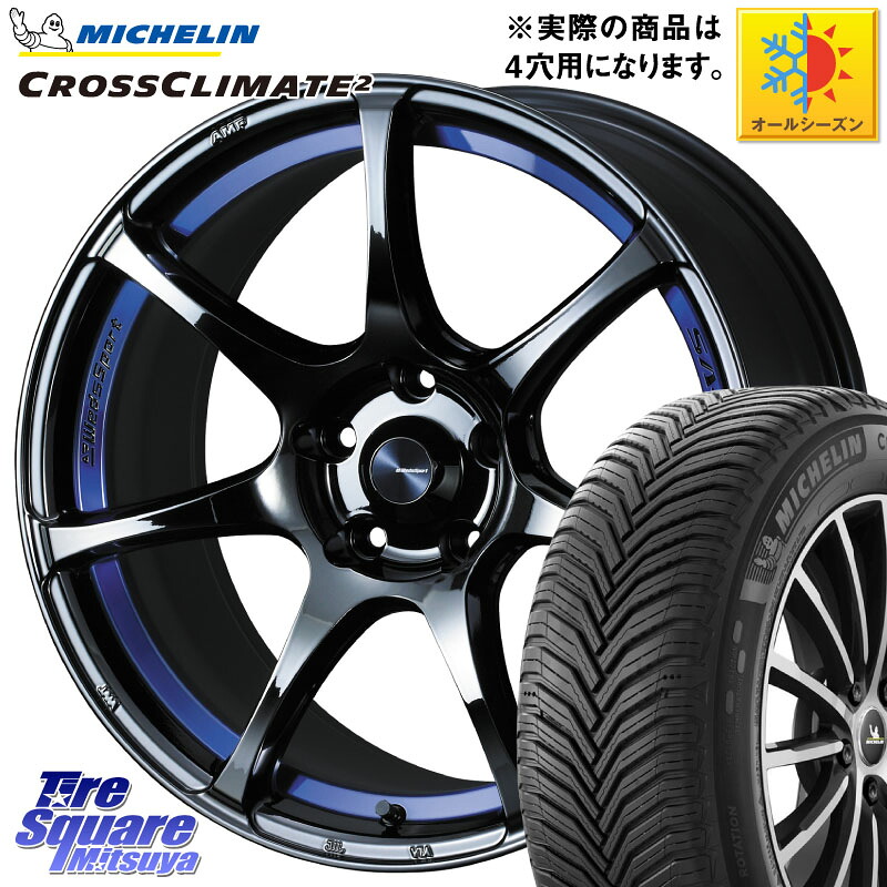 ミシュラン CROSSCLIMATE2 クロスクライメイト2 オールシーズンタイヤ 87W XL 正規 215/40R17 WEDS 74040 ウェッズ スポーツ SA75R SA-75R BLC2 17インチ 17 X 6.5J +50 4穴 100