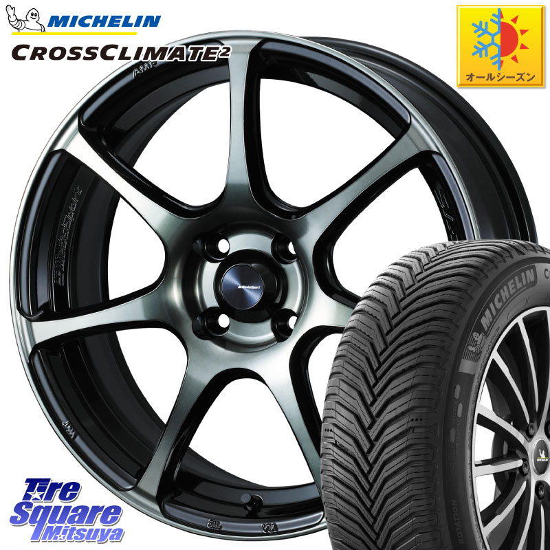 ミシュラン CROSSCLIMATE2 クロスクライメイト2 オールシーズンタイヤ 84V XL 正規 195/45R16WEDS WedsSport SA-75R SA75R ウェッズ スポーツ ホイール 16インチ 16X6.5J 42 4穴 100 プロボックス サクシード フィット FIT デミオ DEMIO MAZDA べリーサ|タイヤスクエアミツヤ
