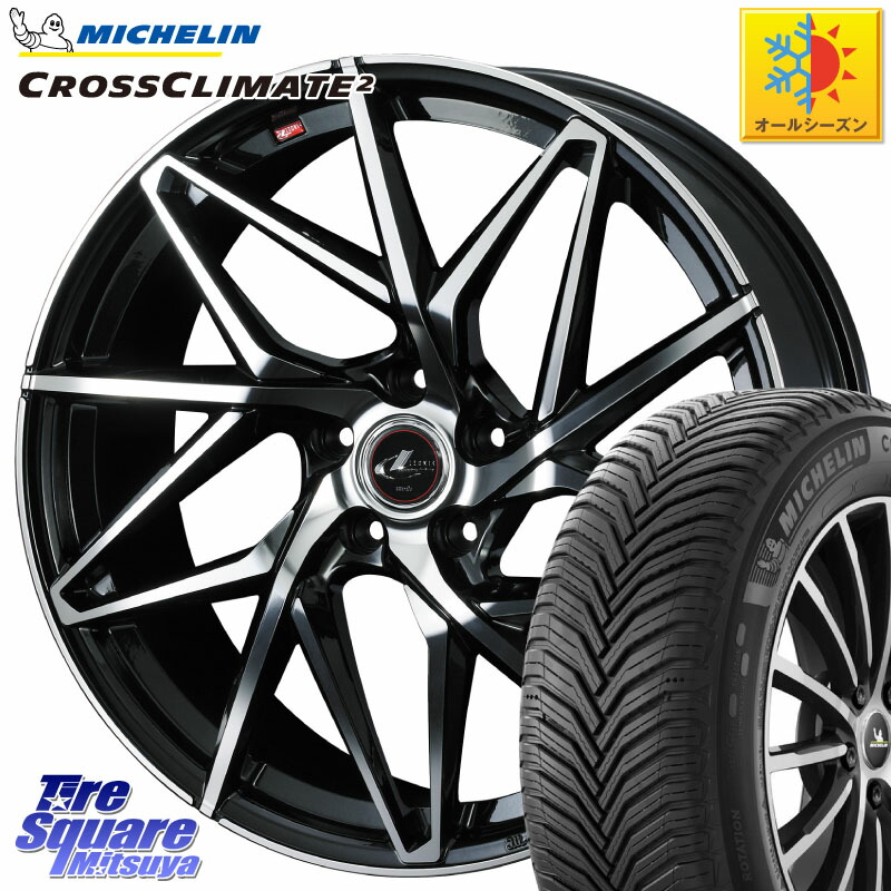 ミシュラン CROSSCLIMATE2 クロスクライメイト2 オールシーズンタイヤ 92V XL 正規 185/65R15 WEDS 40568 レオニス LEONIS IT PBMC 15インチ 15 X 6.0J +50 5穴 114.3 GT系フリード5ナンバー車 GT系フリードクロスター