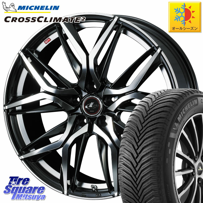 ミシュラン CROSSCLIMATE2 クロスクライメイト2 オールシーズンタイヤ 91V XL 正規 195/55R16 WEDS 【欠品次回05月上旬】 41099 レオニス LEONIS LM ホイール 16インチ 16 X 6.5J +42 5穴 100