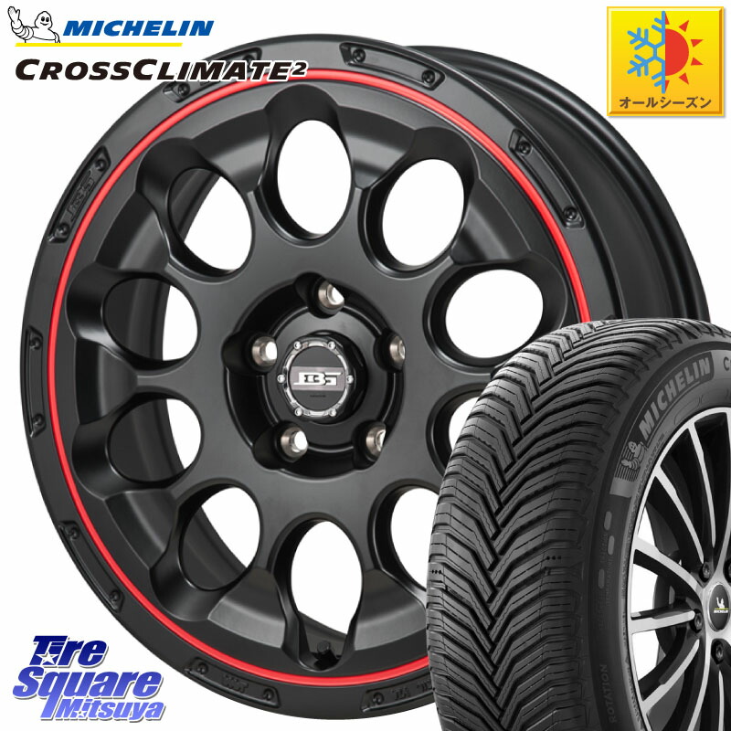 ミシュラン CROSSCLIMATE2 クロスクライメイト2 オールシーズンタイヤ ZP RFT 97Y 正規 225/55RF17 Japan三陽 ボトムガルシア CHRONO クロノ BKRED 17 X 7.0J +45 5穴 114.3