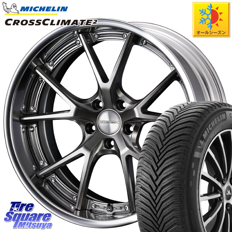 ミシュラン CROSSCLIMATE2 クロスクライメイト2 オールシーズンタイヤ 107H XL VOL 正規 235/60R18 WEDS MAVERICK 905S PS S-LoDisk 18インチ 2ピース 18 X 8.0J +50 5穴 114.3