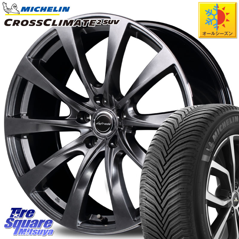 ミシュラン CROSSCLIMATE2 SUV クロスクライメイト2 SUV オールシーズンタイヤ 99V 正規 225/55R19MANARAY MOTION2 平座仕様(トヨタ・レクサス専用)MID Lefinada ホイール 19X8.0J 45 5穴 114.3 80系ハリアー NX レクサス|タイヤスクエアミツヤ