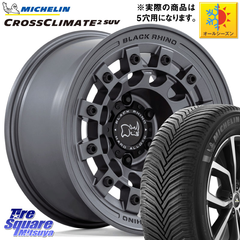 ミシュラン CROSSCLIMATE2 SUV クロスクライメイト2 SUV オールシーズンタイヤ 111H XL 正規 245/65R17 BLACK RHINO FUJI フジ マッドガンメタ ホイール 17インチ ブラックライノ 17 X 8.0J +30 5穴 114.3