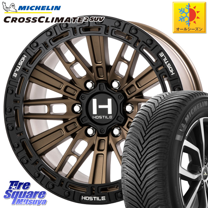 ミシュラン CROSSCLIMATE2 SUV クロスクライメイト2 SUV オールシーズンタイヤ 112H 正規 265/65R17HOSTILE H129 MOJAVE モハベ BR ホイール 17インチ 17X9.0J 0 6穴 139.7 トライトン ランドクルーザー プラド カスタムサイズ|タイヤスクエアミツヤ