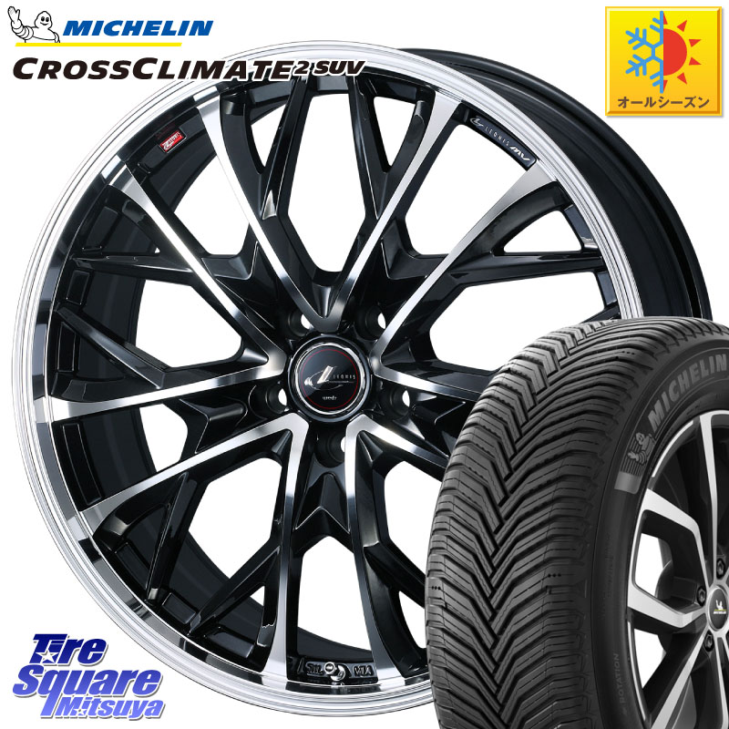 ミシュラン CROSSCLIMATE2 SUV クロスクライメイト2 SUV オールシーズンタイヤ 107Y XL 正規 255/50R19 WEDS LEONIS MV レオニス MV ホイール 19インチ 19 X 8.0J +43 5穴 114.3