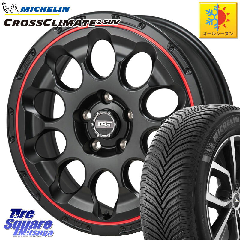 ミシュラン CROSSCLIMATE2 SUV クロスクライメイト2 SUV オールシーズンタイヤ 111H XL 正規 245/65R17KOSEI BOTTOM GARCIA CHRONO レッドリム ホイール 17インチ 17X7.0J 38 5穴 114.3 RAV4 50系 カスタム デリカD:5 D5 カスタムサイズ|タイヤスクエアミツヤ