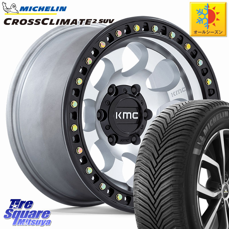 ミシュラン CROSSCLIMATE2 SUV クロスクライメイト2 SUV オールシーズンタイヤ 112H 正規 265/65R17KMC KM550 RIOT SBL MACHINED ホイール 17インチ 17X8.5J 10 6穴 139.7 トライトン ランドクルーザー プラド カスタムサイズ ハイラックス HILUX|タイヤスクエアミツヤ