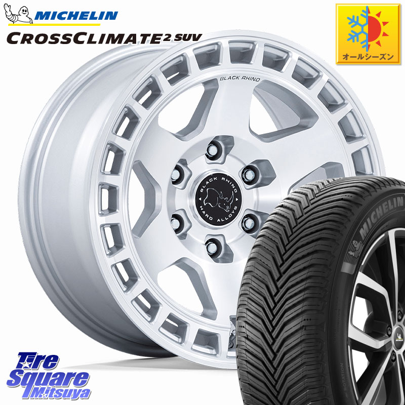 ミシュラン CROSSCLIMATE2 SUV クロスクライメイト2 SUV オールシーズンタイヤ 112H 正規 265/65R17BLACK RHINO BAHARI バハリ ホイール 17インチ ブラックライノ 17X8.5J 25 6穴 139.7 GUN226ハイラックス 150系プラド トライトンGSR ハイラックス HILUX｜タイヤスクエアミツヤ