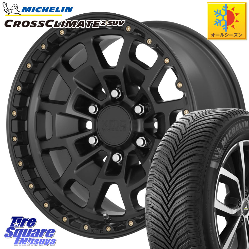 ミシュラン CROSSCLIMATE2 SUV クロスクライメイト2 SUV オールシーズンタイヤ 112H 正規 265/65R17 KMC KM718 SUMMIT SatinBlack ホイール 17インチ 17 X 8.5J +18 6穴 139.7 トライトンGSR