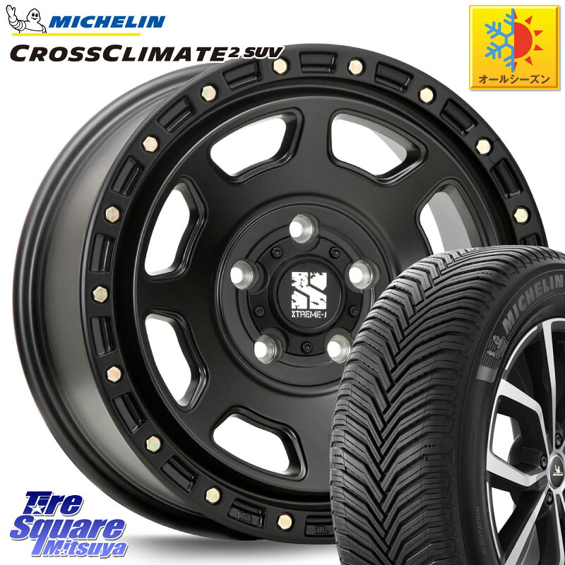ミシュラン CROSSCLIMATE2 SUV クロスクライメイト2 SUV オールシーズンタイヤ 107V XL 正規 235/60R18 MLJ XJ07 XTREME-J BK ホイール 18インチ 18 X 8.0J +40 5穴 114.3 50系RAV4 FE0系アリアARIYA T33エクストレイル アウトランダーPHEV