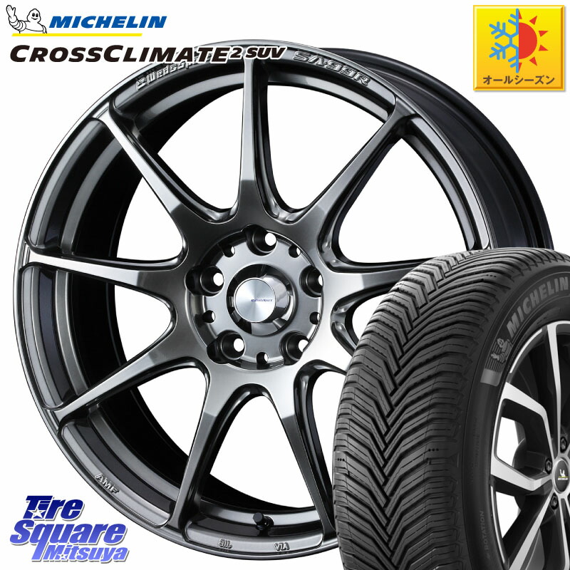 ミシュラン CROSSCLIMATE2 SUV クロスクライメイト2 SUV オールシーズンタイヤ 107V XL 正規 235/60R18 WEDS ウェッズ スポーツ SA99R SA-99R PSB 18インチ 18 X 8.5J +35 5穴 114.3 アウトランダーPHEV