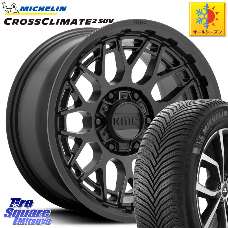 ミシュラン CROSSCLIMATE2 SUV クロスクライメイト2 SUV オールシーズンタイヤ 112H 正規 265/65R17KMC KM722 TECHNIC SatinBlack 17インチ 17X8.5J 18 6穴 139.7 GUN226ハイラックス トライトンGSR ランドクルーザー プラド カスタムサイズ ハイラックス HILUX|タイヤスクエアミツヤ
