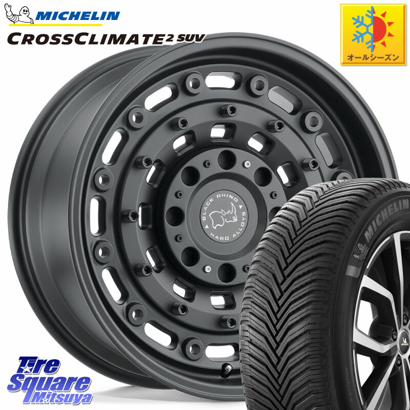 ミシュラン CROSSCLIMATE2 SUV クロスクライメイト2 SUV オールシーズンタイヤ 107V XL 正規 235/60R18 BLACK RHINO ARSENAL TEXTUREDBLACK ブラックライノ アーセナル 18インチ ブラックライノ 18 X 8.0J +30 5穴 114.3 アウトランダーPHEV