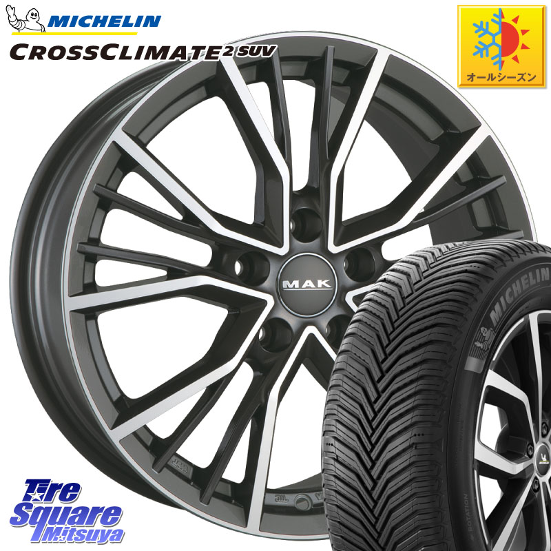 ミシュラン CROSSCLIMATE2 SUV クロスクライメイト2 SUV オールシーズンタイヤ 107V XL 正規 235/60R18 阿部商会 MAK UNION ホイール 18インチ 18 X 8.0J(AUDI Q5 FY) +39 5穴 112 アウディ Q5 FY系