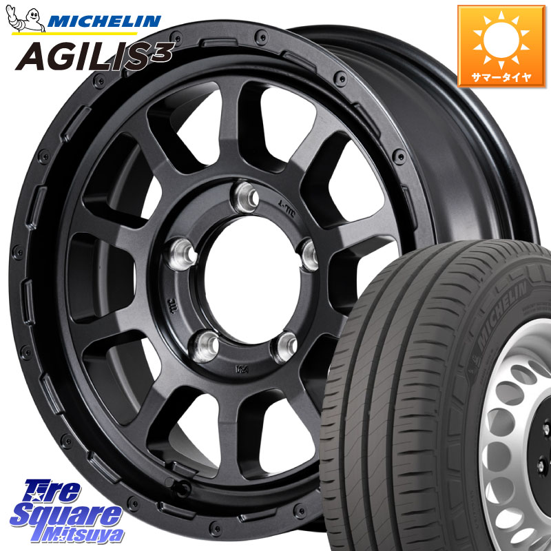 MANARAY NITRO POWER M10 PERSHING J BARREL BLACK EDITION インセット-5 ホイール 16インチ 16 X 6.0J +0 5穴 139.7 ミシュラン アジリス3 AGILIS3 正規品 サマータイヤ 109/107 215/65R16 109*107 ジムニー専用(要オーバーフェンダー等) ジムニ－シエラ・ノマド(カス
