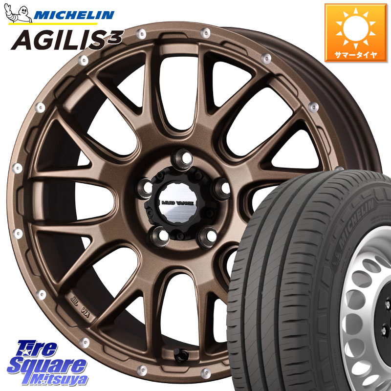 WEDS 41143 マッドヴァンス MUD VANCE 08 ホイール 16インチ 16 X 7.0J +35 5穴 114.3 ミシュラン アジリス3 AGILIS3 正規品 サマータイヤ 109/107 215/65R16 109*107