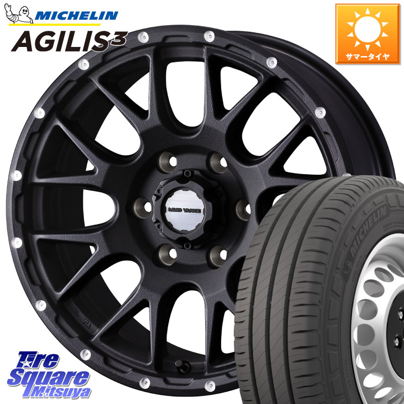 WEDS 【欠品次回4月中旬】 41125 マッドヴァンス MUD VANCE 08 BK ホイール 15インチ 15 X 6.0J +33 6穴 139.7 ミシュラン アジリス3 AGILIS3 正規品 サマータイヤ 215/70R15 109*107 200系ハイエース 95,348円