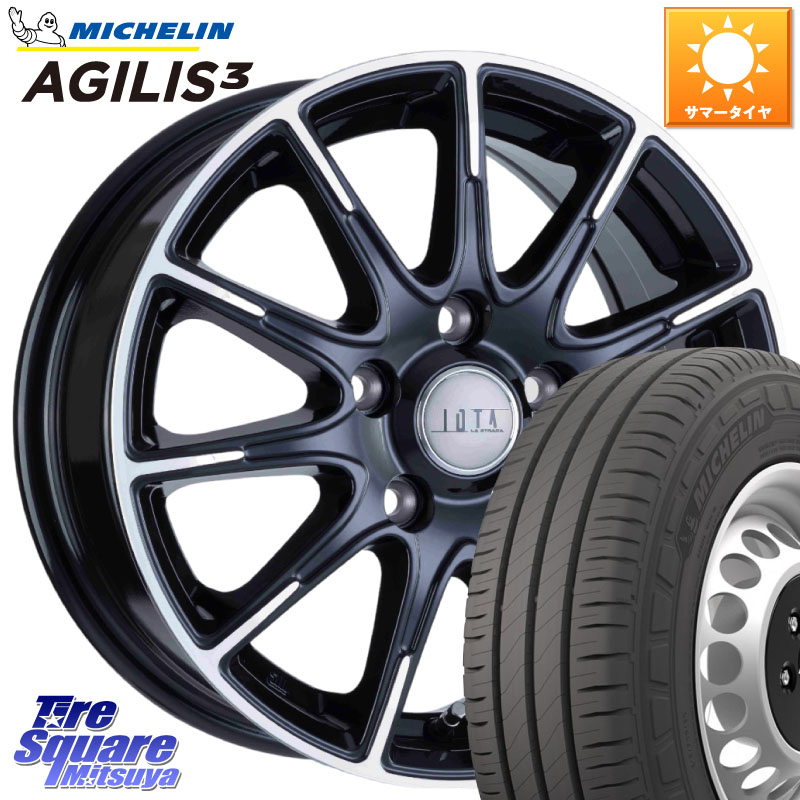 阿部商会 TIRADO IOTA イオタ ホイール 14インチ 14 X 5.0J +48 5穴 114.3 ミシュラン アジリス3 AGILIS3 正規品 サマータイヤ 165/80R14 97*95 S403Mタウンエースバン
