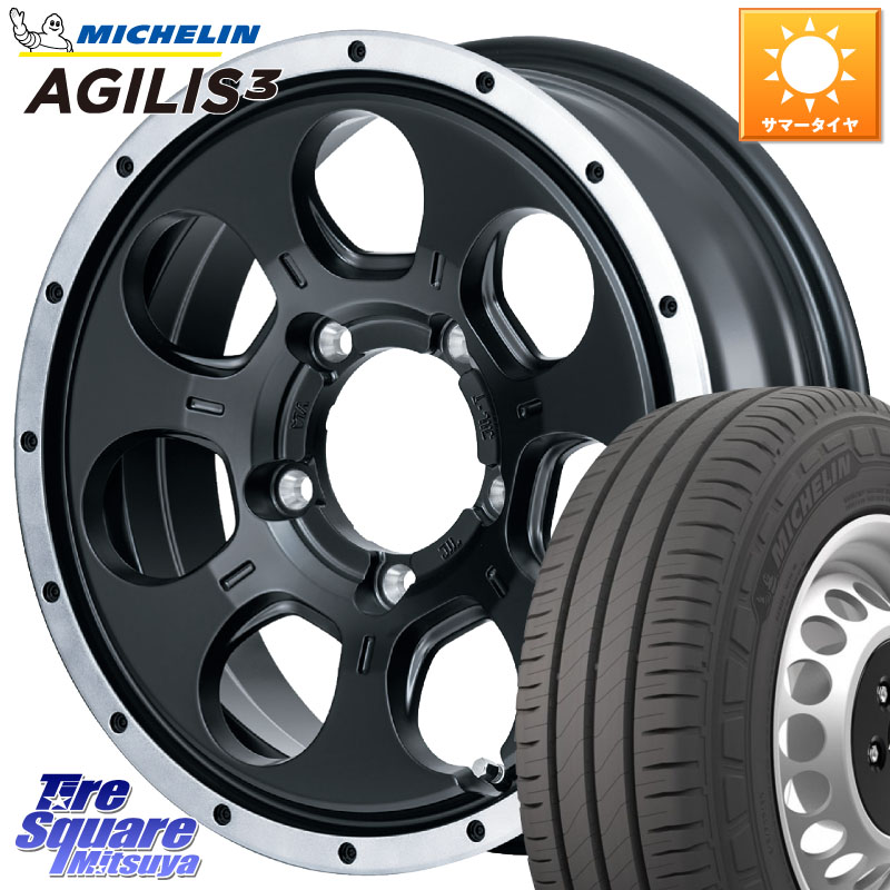 MANARAY MID ROADMAX WO-7 WO7 ロードマックス ホイール 16インチ 16 X 5.5J +22 5穴 139.7 ミシュラン アジリス3 AGILIS3 正規品 サマータイヤ 109/107 215/65R16 109*107 ジムニー専用(要オーバーフェンダー等)