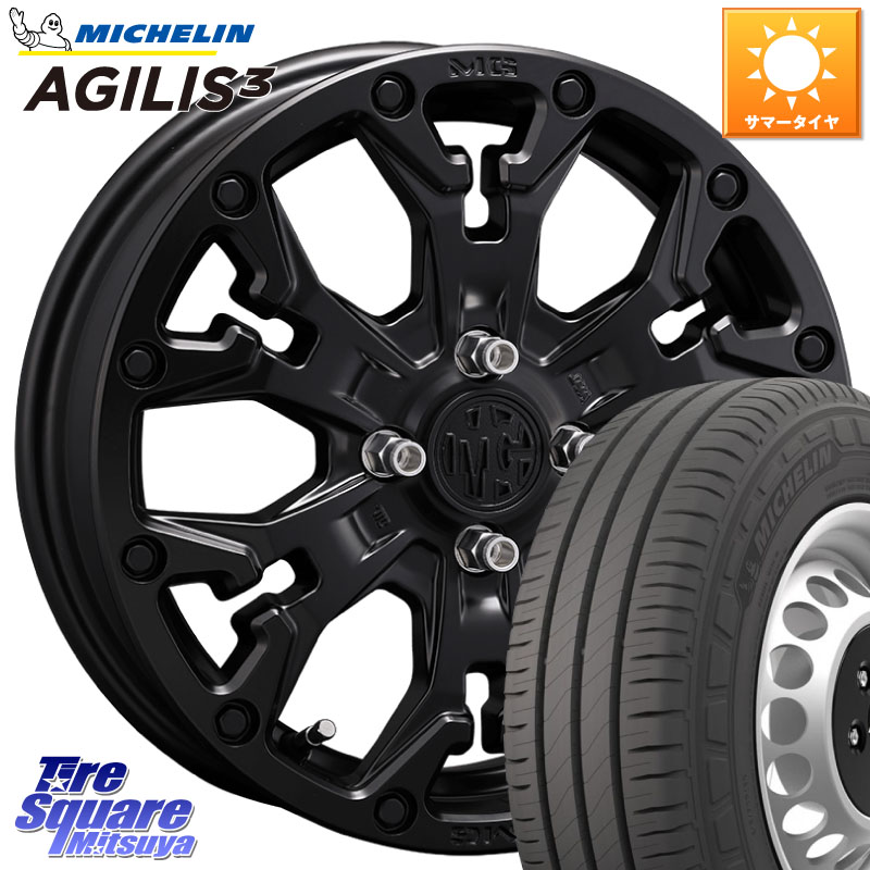 CRIMSON MG GOLEM Jr ホイール 14インチ 14 X 4.5J +43 4穴 100 ミシュラン アジリス3 AGILIS3 正規品 サマータイヤ 165/80R14 97*95 ハイゼット アゲトラCustom車用※軽自動車専用ホイール※