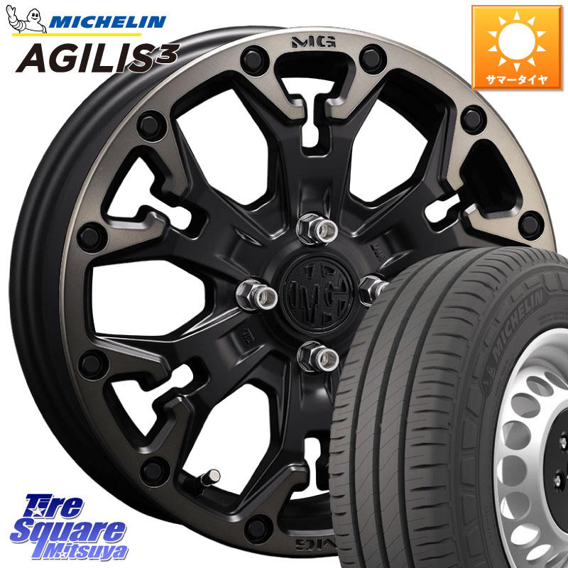 ミシュラン アジリス3 AGILIS3 正規品 サマータイヤ 165/80R14 97*95CRIMSON MG GOLEM Jr ホイール 14インチ 14X4.5J 43 4穴 100 ハイゼットアゲトラCustom車用※軽自動車専用ホイール※｜タイヤスクエアミツヤ