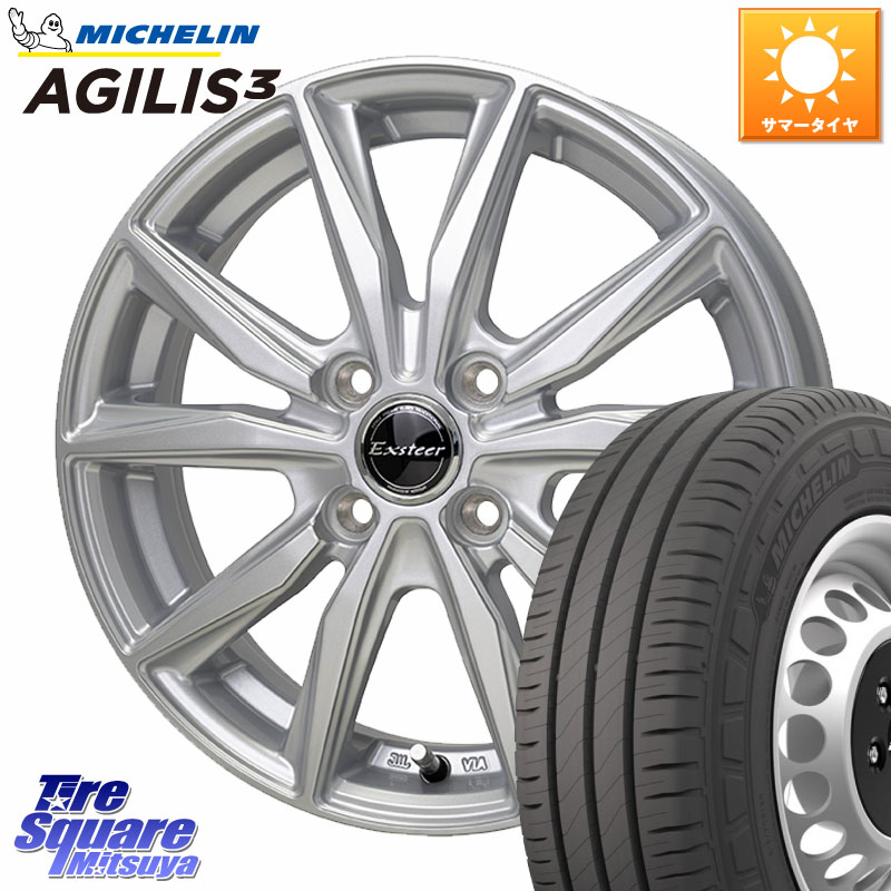 ミシュラン アジリス3 AGILIS3 正規品 サマータイヤ 165/80R14 97*95HotStuff Exsteer ST ホイール 14インチ エクシーダ 14X5.0J(JWL-T) 38 4穴 100 AD ADエキスパート 日産 ファミリアバン プロボックス サクシード｜タイヤスクエアミツヤ