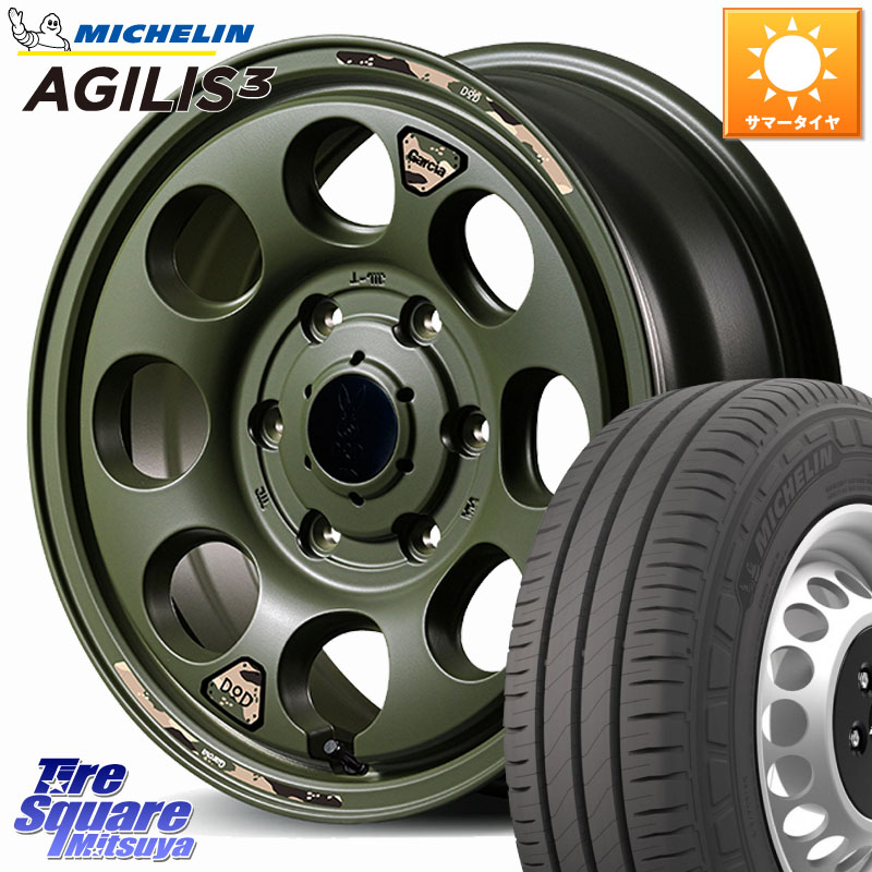 ミシュラン アジリス3 AGILIS3 正規品 サマータイヤ 215/70R15 109*107MANARAY MID x DOD ウシャリン ホイール 15インチ 15X6.0J 33 6穴 139.7 200系ハイエース｜タイヤスクエアミツヤ