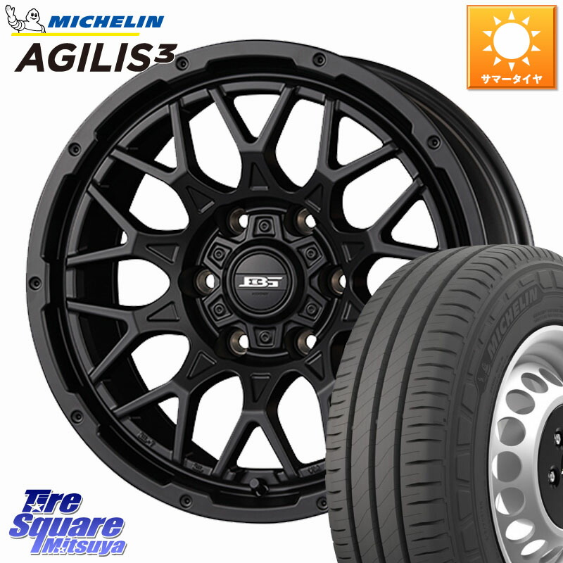 KOSEI BOTTOMGARCIA SHADOWBAHT ホイール 16インチ 16 X 6.5J +38 6穴 139.7 ミシュラン アジリス3 AGILIS3 正規品 サマータイヤ 109/107 215/65R16 109*107 200系ハイエース
