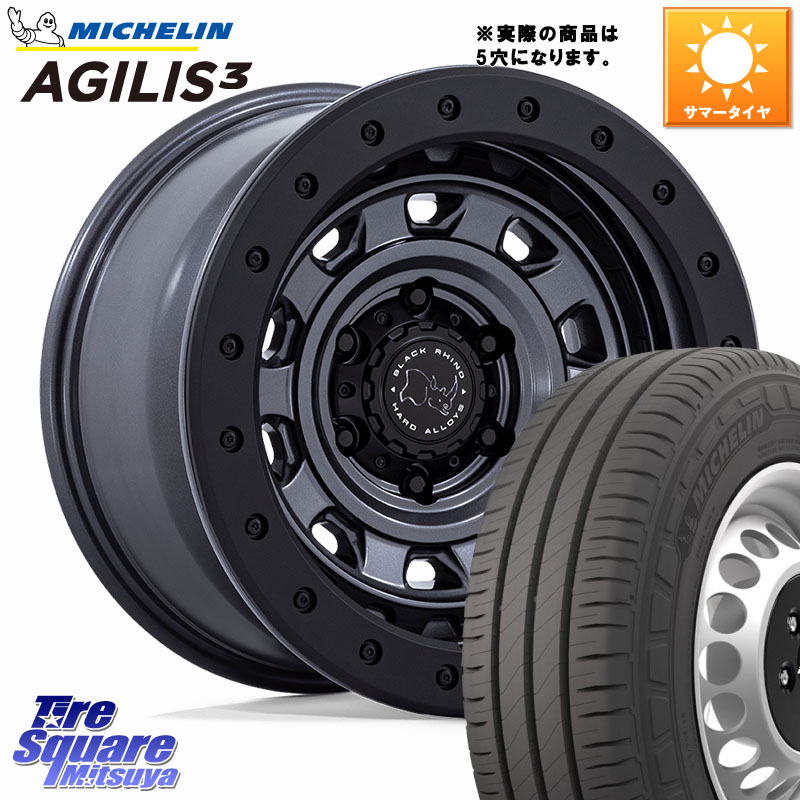 BLACK RHINO XPLORER BR023 マットガンメタ ※インセット-13 ホイール 16インチ ブラックライノ◇参考画像 16 X 5.5J +0 5穴 139.7 ミシュラン アジリス3 AGILIS3 正規品 サマータイヤ 109/107 215/65R16 109*107 ジムニー専用(要オーバーフェンダー等)