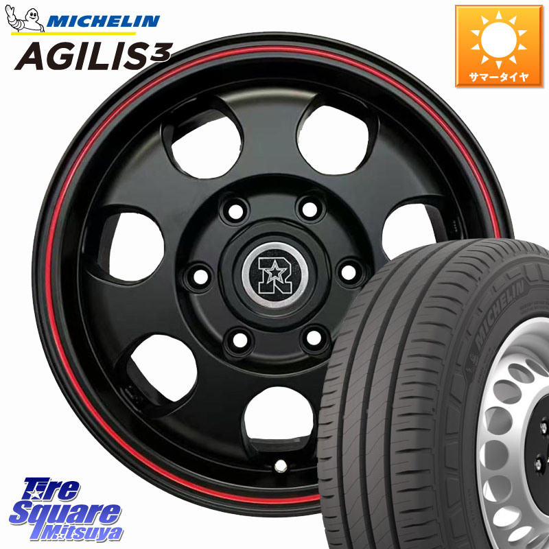 RIVAI NOX ハイエース用 ホイール 15インチ 15 X 6.0J +32 6穴 139.7 ミシュラン アジリス3 AGILIS3 正規品 サマータイヤ 215/70R15 109*107 200系ハイエース