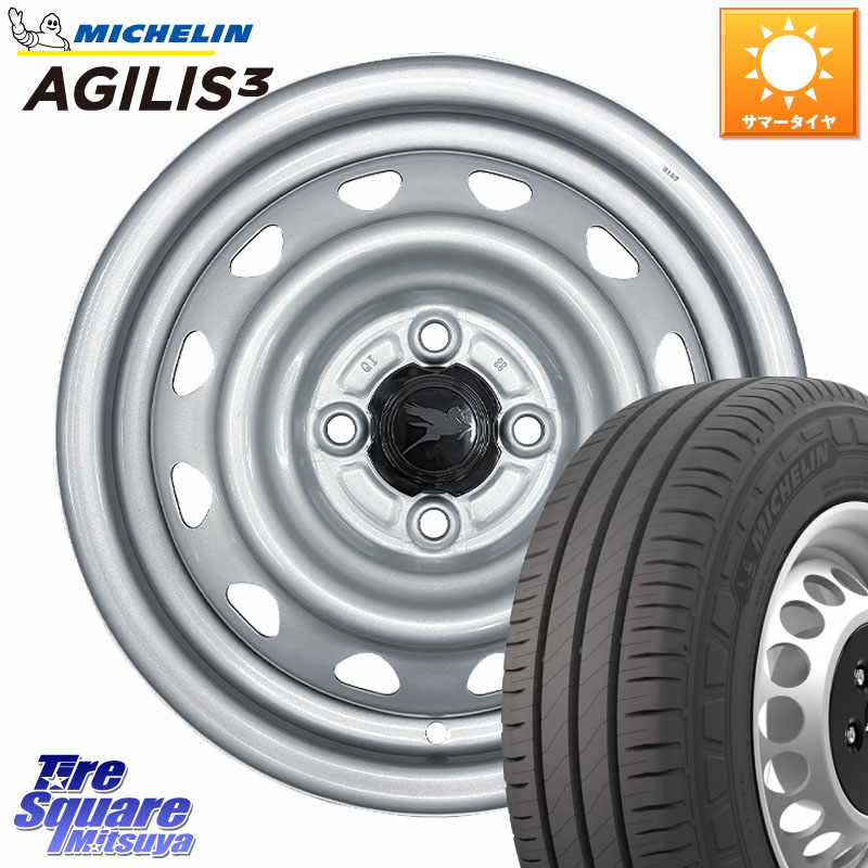 ミシュラン アジリス3 AGILIS3 正規品 サマータイヤ 165/80R14 97*95WEDS Carrowin PC-455 キャロウィン スチールホイール 14インチ 14X4.5J 45 4穴 100 ハイゼットアゲトラCustom車用※軽自動車専用ホイール※｜タイヤスクエアミツヤ