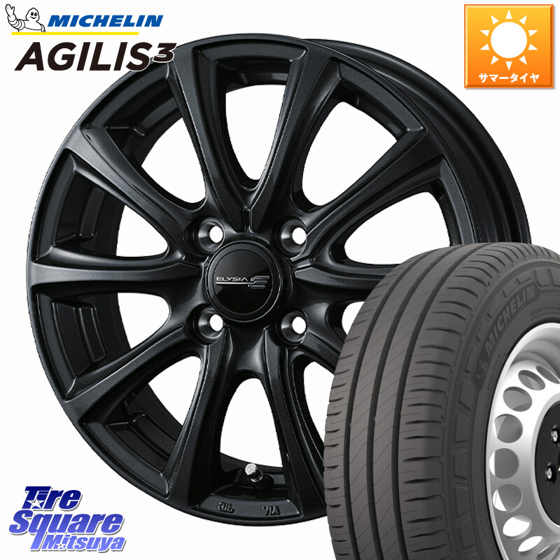ミシュラン アジリス3 AGILIS3 正規品 サマータイヤ 165/80R14 97*95WEDS ELYSIA エリシア ホイール 14インチ 14X5.0J(JWL-T) 39 4穴 100 AD ADエキスパート 日産 ファミリアバン プロボックス サクシード|タイヤスクエアミツヤ
