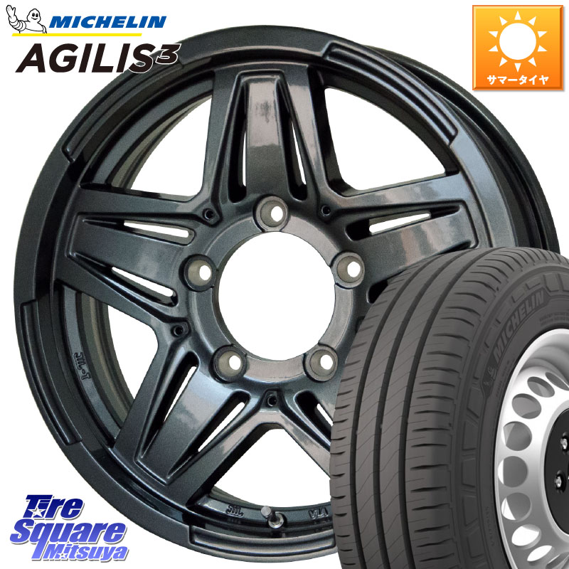 HotStuff マッドクロス JB-01 JB01 (GM) ホイール 16インチ 16 X 6.0J +0 5穴 139.7 ミシュラン アジリス3 AGILIS3 正規品 サマータイヤ 109/107 215/65R16 109*107 ジムニー専用(要オーバーフェンダー等) ジムニ－シエラ・ノマド(カスタム)