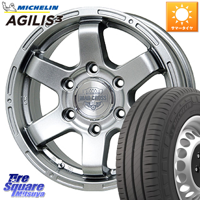 HotStuff MAD CROSS マッドクロス MC-76 MC76 CAP付 ホイール 15インチ 15 X 6.0J +33 6穴 139.7 ミシュラン アジリス3 AGILIS3 正規品 サマータイヤ 215/70R15 109*107 200系ハイエース