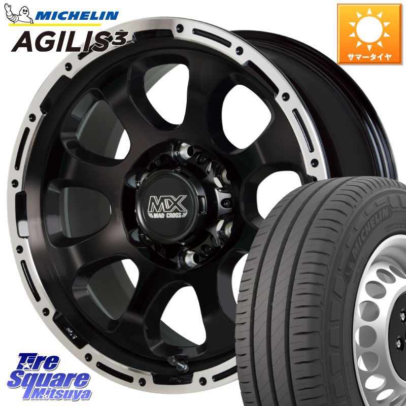 HotStuff マッドクロス GRACE グレイス BK 6H 在庫● ホイール 15インチ ★サマーセール★ 15 X 6.0J +44 6穴 139.7 ミシュラン アジリス3 AGILIS3 正規品 サマータイヤ 195/80R15 107*105 NV350キャラバン