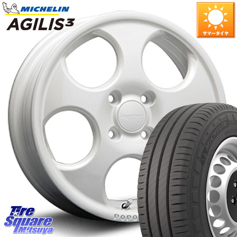 ミシュラン アジリス3 AGILIS3 正規品 サマータイヤ 165/80R14 97*95MLJ hyperion POPORO ポポロ ホイール 14インチ 14X4.5J 45 4穴 100 ハイゼットアゲトラCustom車用※軽自動車専用ホイール※｜タイヤスクエアミツヤ 61,848円