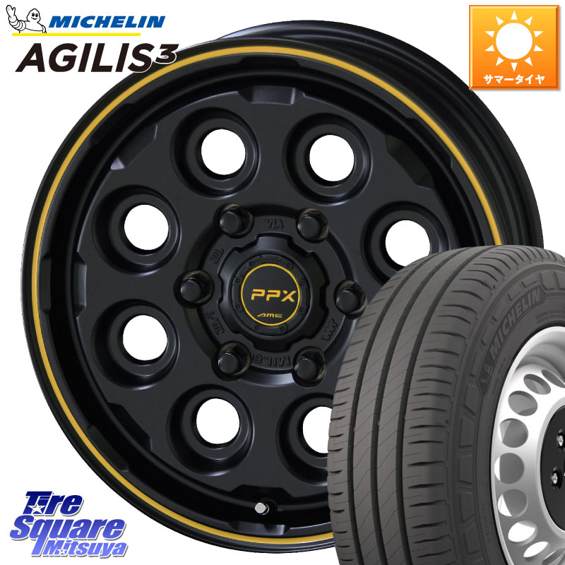 ミシュラン アジリス3 AGILIS3 正規品 サマータイヤ 215/70R15 109*107KYOHO PPX MIL:8 ホイール 15インチ ミルエイト 15X6.0J 33 6穴 139.7 200系ハイエース｜タイヤスクエアミツヤ