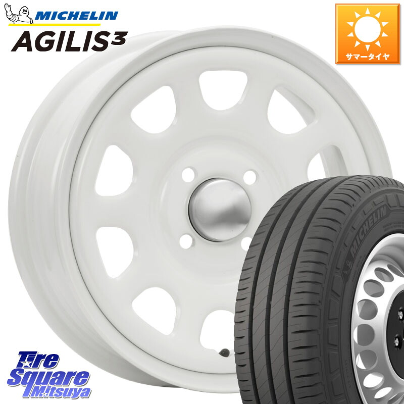 MLJ デイトナ SS DAYTONA SS WH 4H 14インチ 14 X 5.0J +42 4穴 100 ミシュラン アジリス3 AGILIS3 正規品 サマータイヤ 165/80R14 97*95 ハイゼット アゲトラCustom車用※軽自動車専用ホイール※