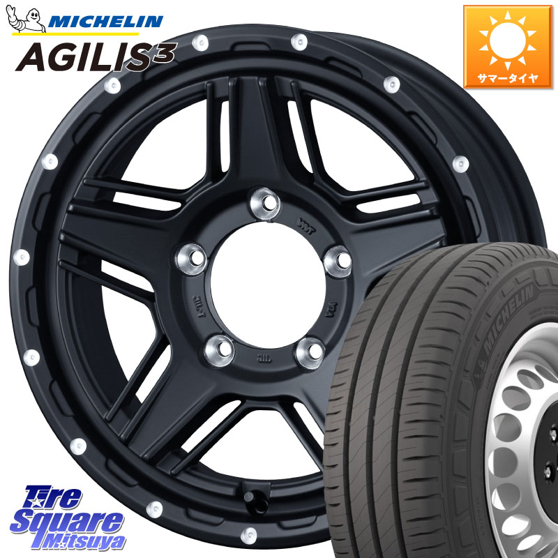 WEDS 40532 マッドヴァンス MUD VANCE 07 BK 15インチ 15 X 6.0J(JB74) +0 5穴 139.7 ミシュラン アジリス3 AGILIS3 正規品 サマータイヤ 195/80R15 107*105 ジムニ－シエラ・ノマド(カスタム)