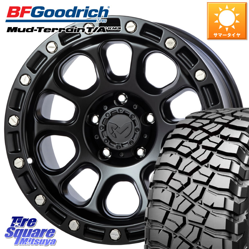 MKW M204 ブラックキャット 17インチ 17 X 8.0J +43 5穴 127 BF Goodrich KM3 TA グッドリッチ マッドテレーン Mud-Terrain T/A 255/75R17 クライスラー ジープ ラングラー JK系 クライスラー ジープ ラングラー JL系