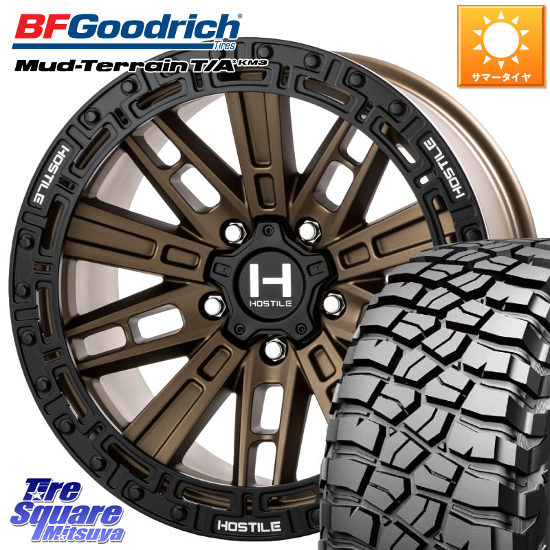 BF Goodrich KM3 TA グッドリッチ マッドテレーン Mud-Terrain T/A 37X12.5R17 37X/12.50R17HOSTILE H129 MOJAVE モハベ BR ホイール 17インチ 17X9.0J 0 5穴 127 クライスラー ジープ ラングラー JK系 クライスラー ジープ ラングラー JL系|タイヤスクエアミツヤ