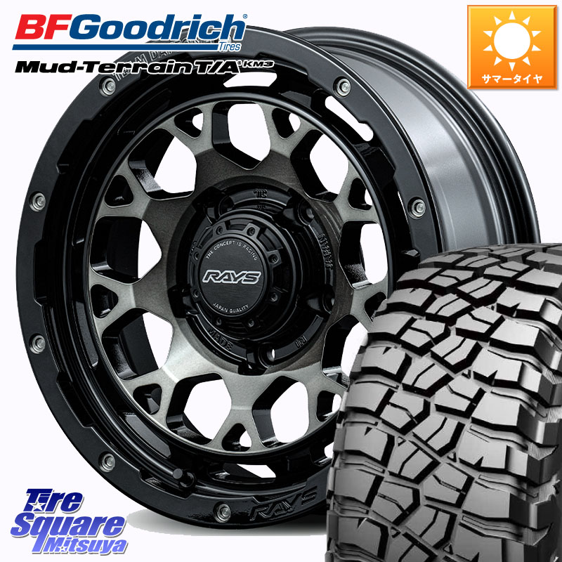 RAYS 【欠品次回8~9月】 TEAM DAYTONA M9+ ※インセット-5 ホイール 16インチ 16 X 6.0J +0 5穴 139.7 BF Goodrich KM3 TA グッドリッチ マッドテレーン Mud-Terrain T/A 225/75R16 ジムニー専用(要リフトアップ・オーバーフェンダー等) ジムニ－シエラ・ノマド(カスタ