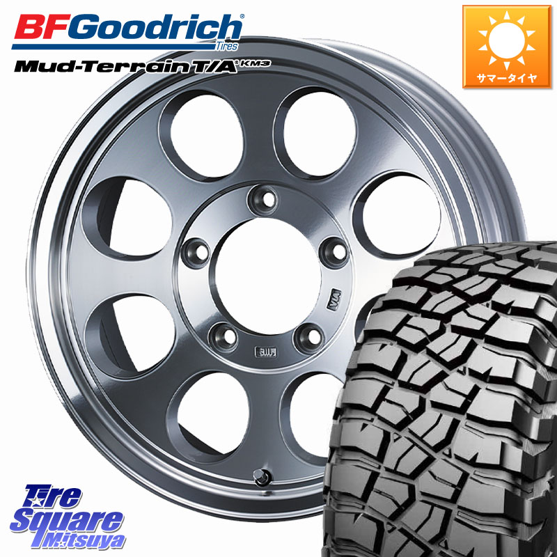 WEDS JIMLINE TYPE2 POL ※インセット-5 ホイール 16インチ ジムライン 16 X 6.0J +0 5穴 139.7 BF Goodrich KM3 TA グッドリッチ マッドテレーン Mud-Terrain T/A 225/75R16 ジムニー専用(要リフトアップ・オーバーフェンダー等) ジムニ－シエラ・ノマド(カスタム)