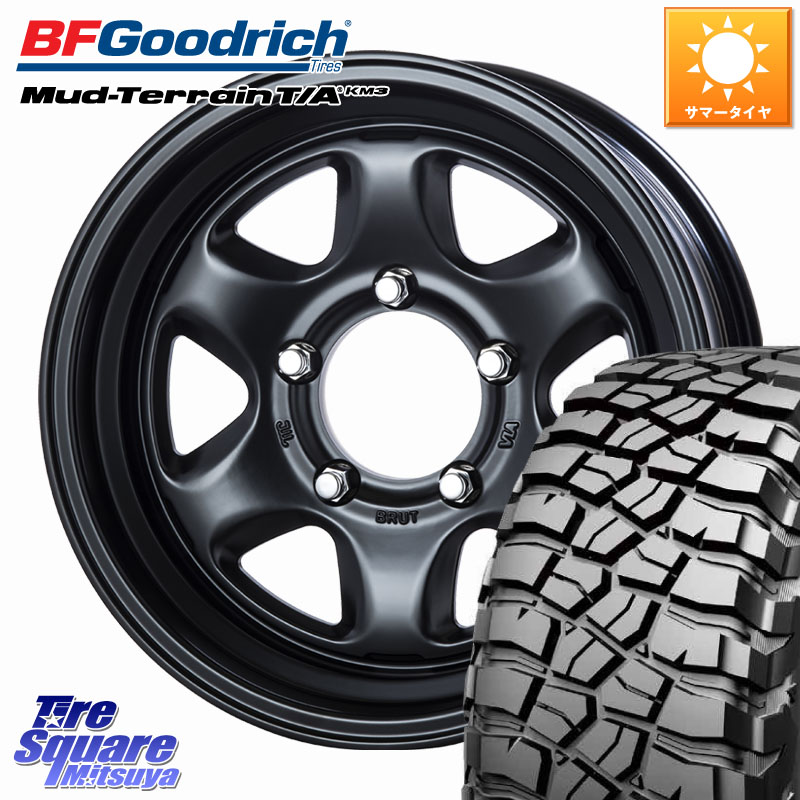 BRUT ブルート BR-44 BR44 BK ホイール 16インチ 16 X 6.5J +0 5穴 139.7 BF Goodrich KM3 TA グッドリッチ マッドテレーン Mud-Terrain T/A 225/75R16 ジムニー専用(要リフトアップ・オーバーフェンダー等) ジムニ－シエラ・ノマド(カスタム)