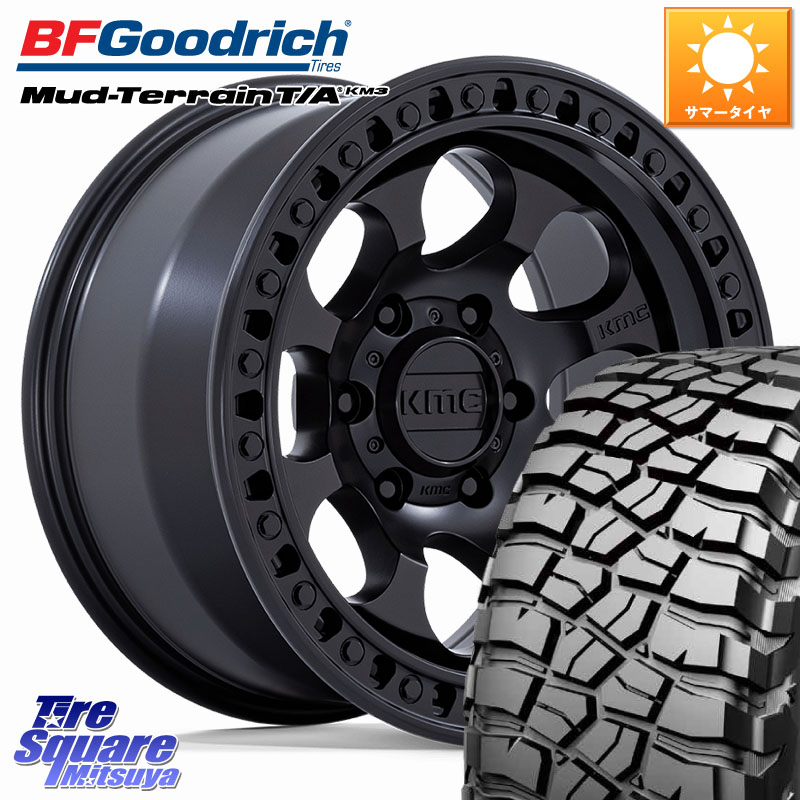 KMC KM550 RIOT SBL ホイール 17インチ 17 X 8.5J +10 6穴 139.7 BF Goodrich KM3 TA グッドリッチ マッドテレーン Mud-Terrain T/A 265/65R17