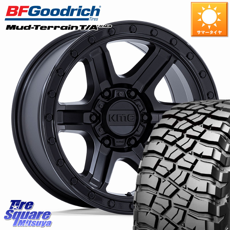 BF Goodrich KM3 TA グッドリッチ マッドテレーン Mud-Terrain T/A 265/60R18KMC KM551 OUTRUN Black ホイール 18インチ 18X9.0J 18 6穴 139.7 ランドクルーザー プラド カスタムサイズ ハイラックス HILUX ハイラックス サーフ｜タイヤスクエアミツヤ