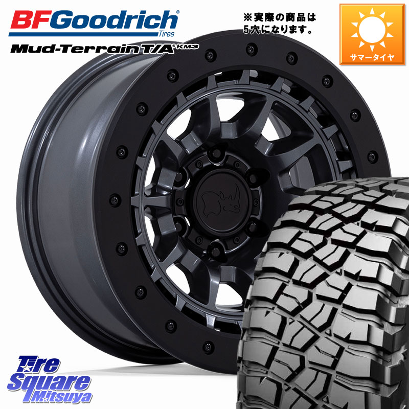 BF Goodrich KM3 TA グッドリッチ マッドテレーン Mud-Terrain T/A 37X12.5R17 37X/12.50R17BLACK RHINO TUSK ガンメタ ホイール 17インチ ブラックライノ◇参考画像 17X8.5J 0 5穴 127 クライスラー ジープ ラングラー JK系 クライスラー ジープ ラングラー JL系|タイヤスクエアミツヤ