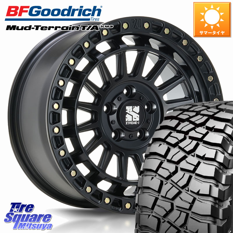 BF Goodrich KM3 TA グッドリッチ マッドテレーン Mud-Terrain T/A 285/65R18MLJ XJ08 XTREME-J ホイール 18インチ 18X8.0J 45 5穴 127 クライスラー ジープ ラングラー JK系 クライスラー ジープ ラングラー JL系｜タイヤスクエアミツヤ