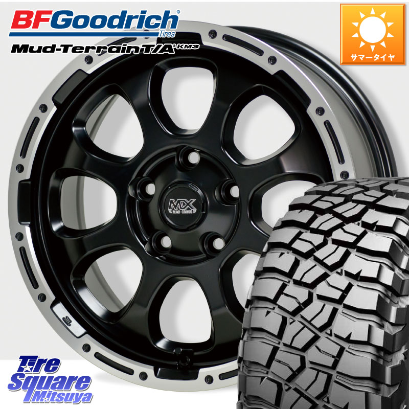 HotStuff マッドクロス GRACE グレイス BK 5H ホイール 16インチ 16 X 7.0J +38 5穴 114.3 BF Goodrich KM3 TA グッドリッチ マッドテレーン Mud-Terrain T/A 245/70R16